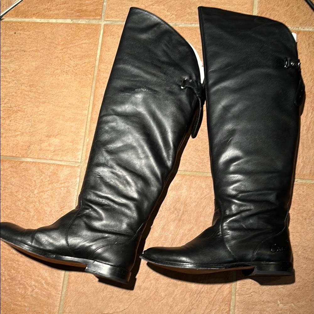 Coach Black Leather Knee-High Boots - Picture 4 of 6